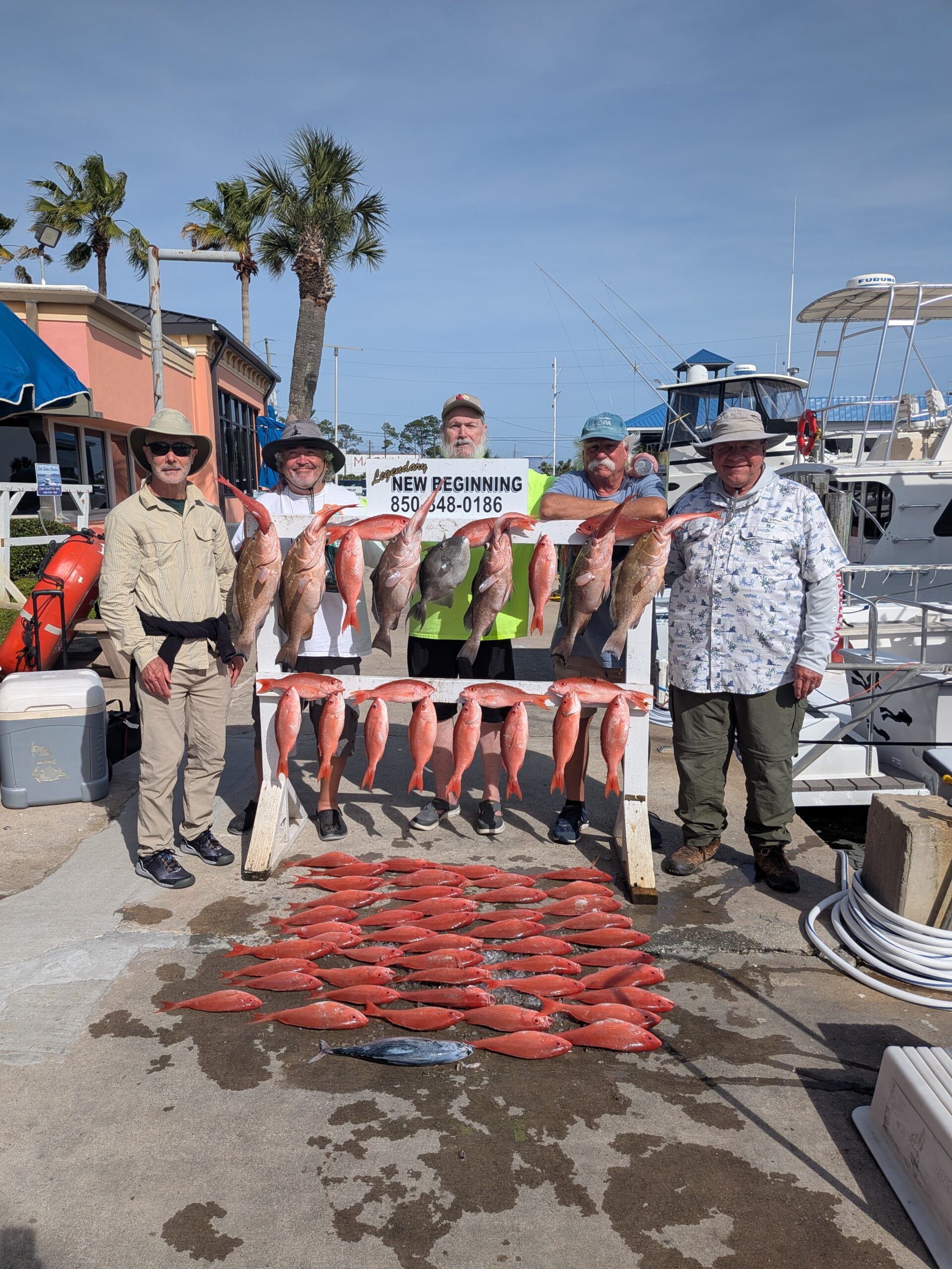 10 Hour Deep Sea Fishing Trip Produces Vermilion Snapper Limit and Red Grouper in Panama City Beach